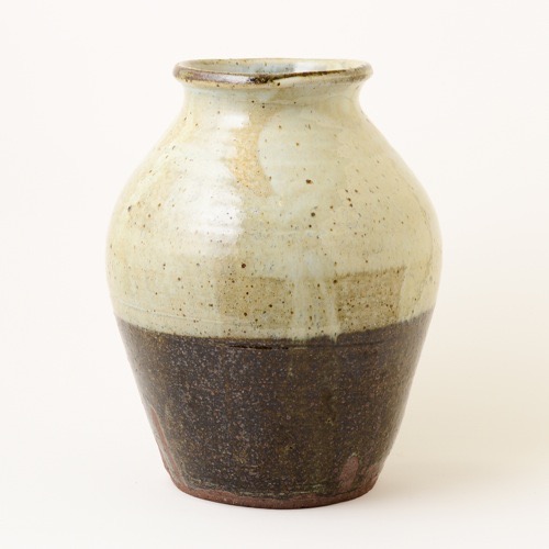 ソロソロ窯 壺（花瓶） 掛け分け 白 ｜ みんげい おくむら （日本と世界の民芸）