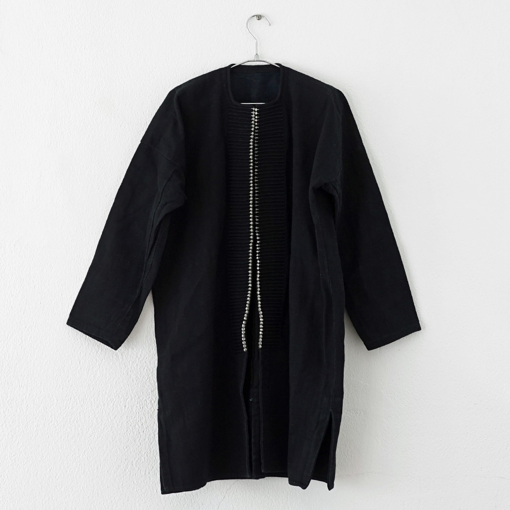 ベトナム ザオ族 スタッズジャケット 手紡ぎ手織り - ファッション/小物